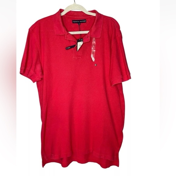Tommy Hilfiger Red Slim Fit Tommy Polo Medium Short Sleeve NWT - Picture 2 of 13